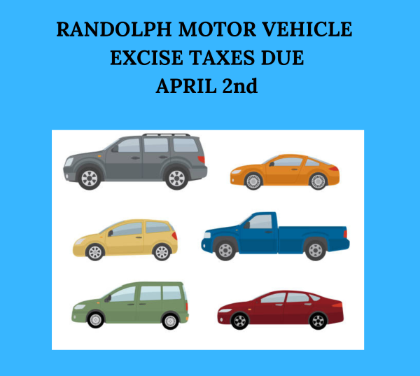 The words EXCISE TAXES DUE April 2nd with a pictures of different cars and trucks