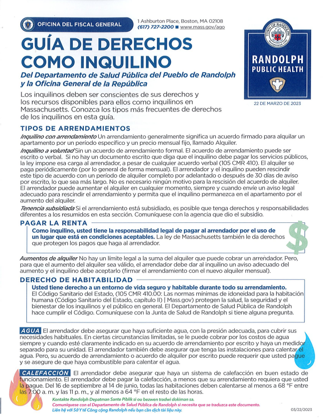 Tenant Rights Guide Spanish